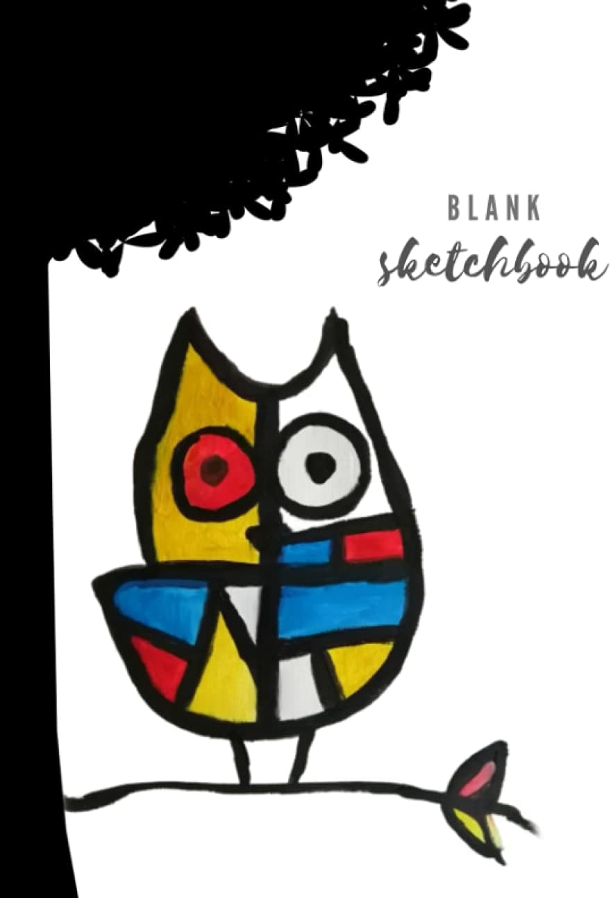 Blank Sketchbook: Notebook for Writing, Drawing, Doodling And Sketching With Cute Owl Cover