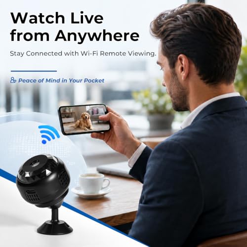 4K Hidden Camera, Mini WiFi Nanny Cam with Motion Detection & Night Vision (Black) | Spy Cam Indoor for Baby Pets Security with App Control - Image 4