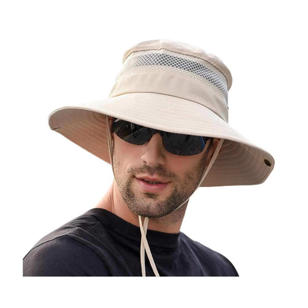 Zeki Men & Women Stylish Summer Cowboy Hats Stylish Fishing Hat UV Protection Safari & Camping Travellers Bucket Hats (Khaki)