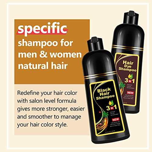 Instant Dark Wine Red Hair Dye Shampoo For Gray Hair 3 In 1, Natural Hair Color Shampoo For Women Men Colors In 10-15 Mins, 100% Coverage Herbal Ingredients For Salon Home Use Hair Dye 16.9 Fl Oz (Dark Wine Red) #TOP4