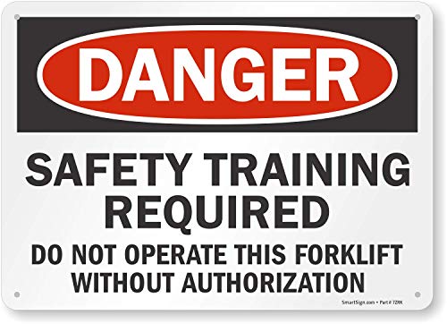 Smartsign S-5931-Pl-14"Danger: Safety Training Required" Plastic Sign, 10" X 14", Black/Blue On White #TOP16