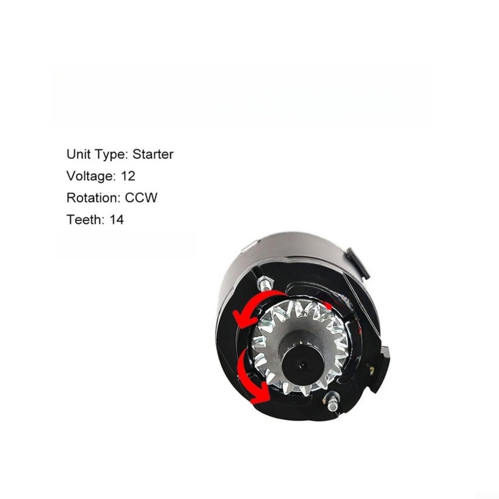 Motor de arranque para cortacésped 12V 14 dientes rotación tecnología PMDD