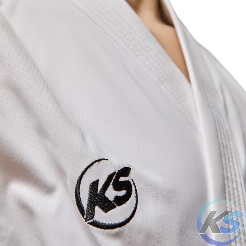 Divisa Karate Karategi Kumite Pro - Kimono da Competizione 350 g/m² - Ultra-Leggero con Rinforzi Bianco, Diverse Taglie