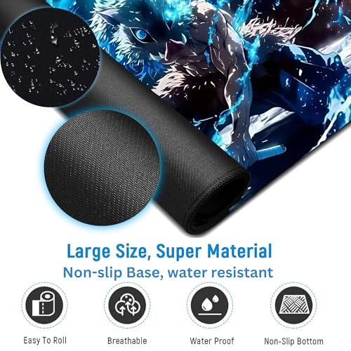 Image of XL Extended Gaming Mouse Pad | XXL Large Desk Mat 60x30cm for Laptop & PC | Non-Slip Rubber Base, Waterproof, Durable & Smooth Surface | Office, Gaming & Study, asthetic
