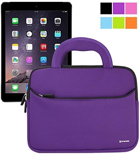 Evecase iPad Pro 10.5 / iPad 9.7 / iPad Pro 9.7, Case Bag, UltraPortable Handle Carrying Portfolio Neoprene Sleeve Case Bag for Apple iPad Pro 9.7, iPad Air 2/Air (iPad 6/5), iPad 4 3 2 - Purple