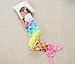 NikNio Mermaid Tail Blanket for Girls Soft Flannel Wearable Blanket Sleeping Snuggle Kids Christmas Gift Ideal 3-4 4-6 7-8 10-12 Rainbow Pattern