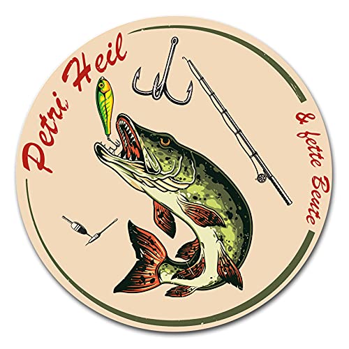 Finest Folia Autocollant poisson de style rétro pour voiture, bateau, coffre, pêche, accessoires de pêche, résistant aux intempéries (01 brochet, Petri...