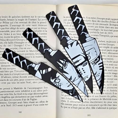 Image of Naruto Knife Bookmark Set of 4 | Anime Character Bookmarks Made from Eco-Friendly Bioplastic | Durable & Waterproof Page Markers for Manga, Books, Notes
