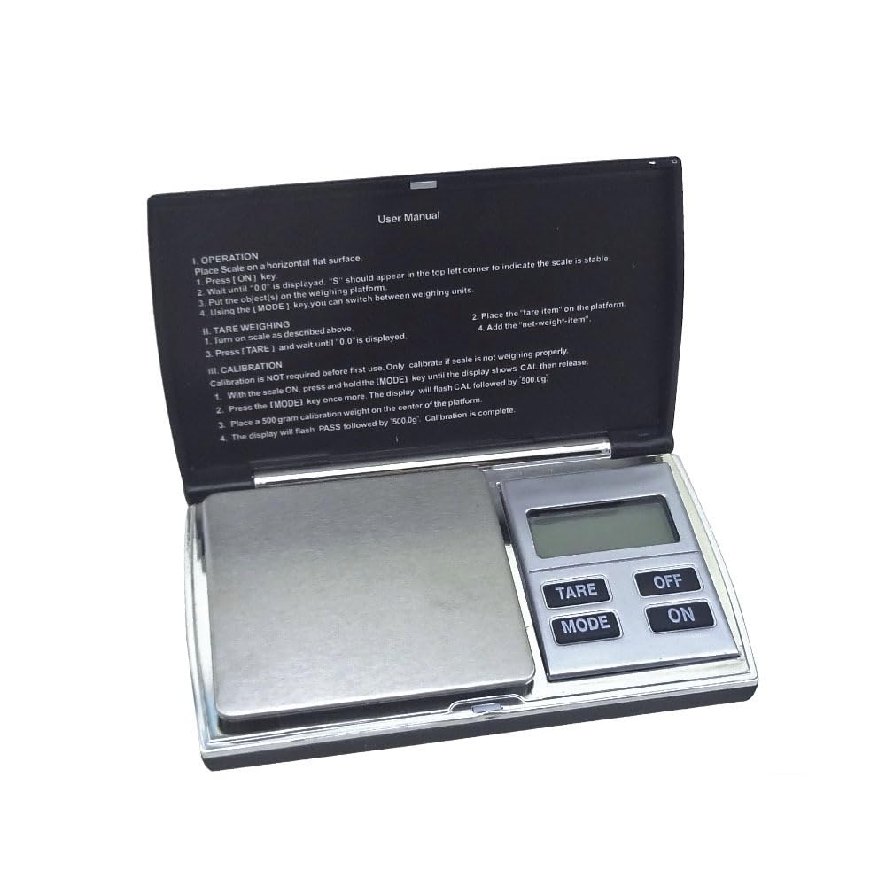Mjadaade One Color Precision Mini Jewelry Digital Scale, 0.01G/0.1G Accuracy, Portable Pocket Scale(1000G/0.1G)
