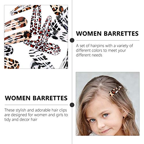 Beaupretty 40T122BFMJKF51558VER 24Pcs Snap Hair Clips Leopard Animal Print No Slip Metal Geometric Snap Barrettes Bb Hairpins Side Clip Hair Accessories thumb #3