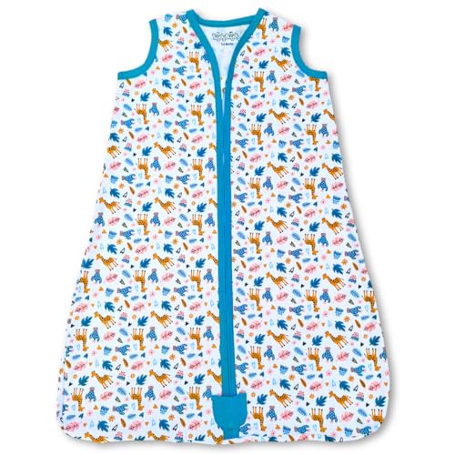 Image of TuddyBuddy 100% Cotton Wearable Blanket Sleeping Bag for Baby | Ideal for Babies & Kids Hypoallergenic Fabrics | Pack of 1 - White AOP, 0-6 Months