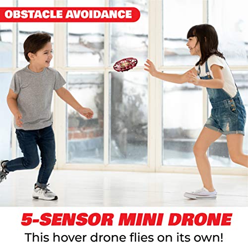 Image of Force1 Scoot Hand Operated Drone for Kids or Adults - Hands Free Motion Sensor Mini Drones, Easy LED Indoor Rechargeable UFO Toy Flying Orb Ball Drone Toys for Boys and Girls (Red)