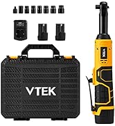 VTEK 3/8" Extended Cordless Ratchet Wrench 16.8V Electric Ratchet Wrench,40 Ft-lbs 400RPM Power R...