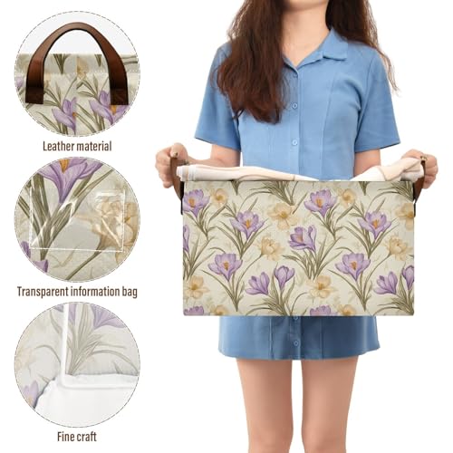 Panier de rangement avec poignées KLL lot de 2 bacs rétro crocus - 6