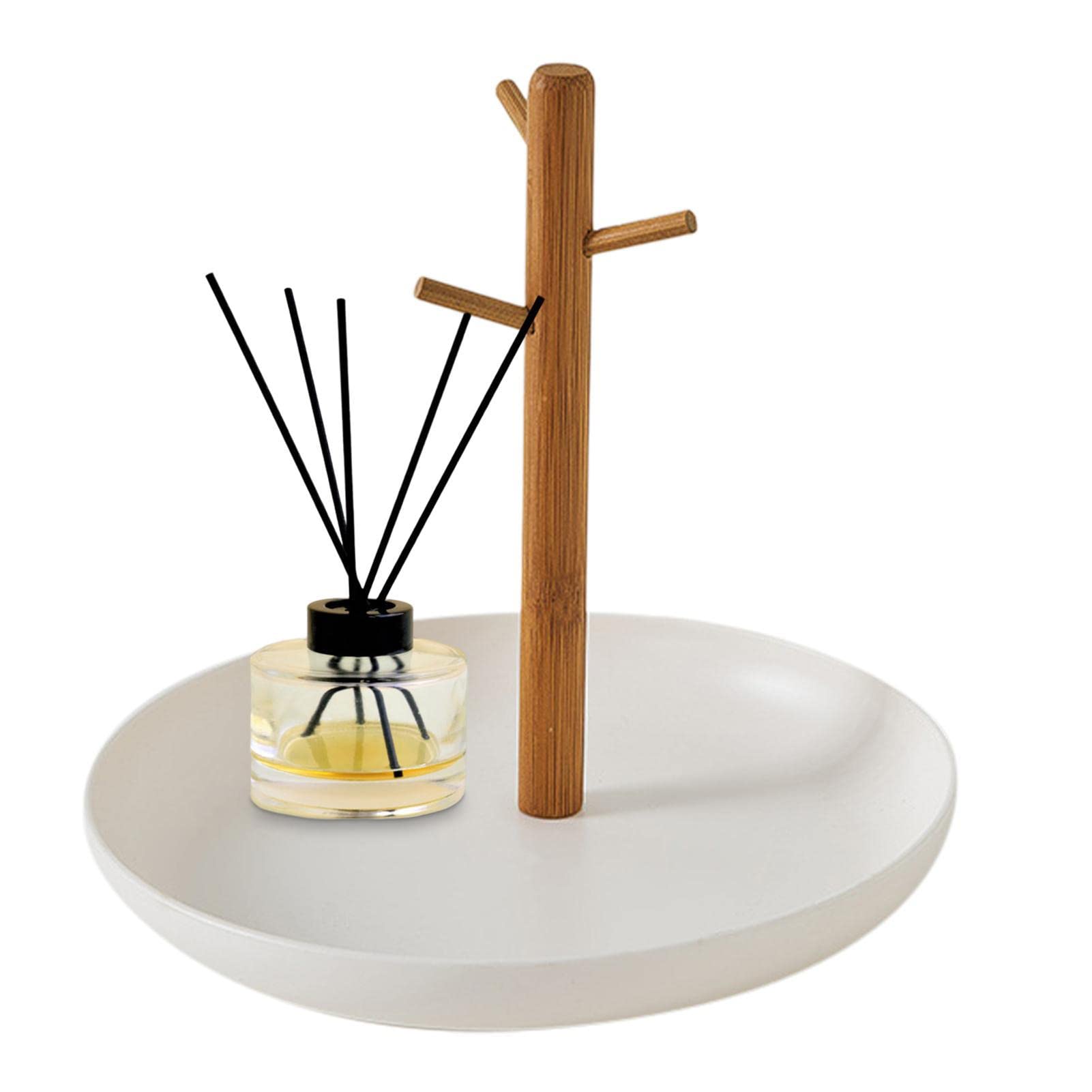Bandeja para Llaves De Madera | Soporte De Bambú De 3 Niveles para Colgar Llaves De Madera | Bandeja para Llaves con Organizador Colgante De 3 Soportes, Estante De Madera para Llaves, Anillos