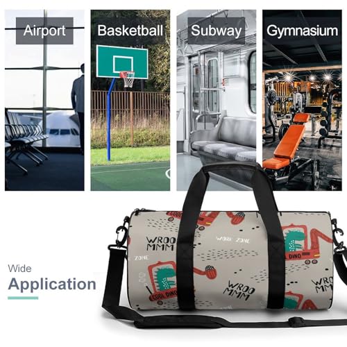 Sac de gym excavateur dinosaure compact et léger de 45 cm pour enfant