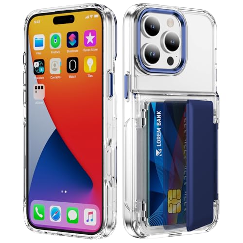 Coque iPhone 14 Pro Max antichoc transparente TPU PC avec porte-carte