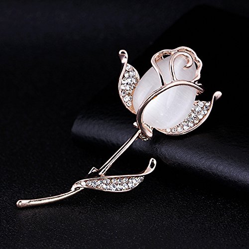 Image of Elegant Pink Lily Flower Brooch Pin for Women - Rhinestone Lily Lapel Pin for Coats, Jackets, and Sweaters