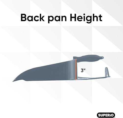 Miniatura 4 de Superio Sartén de plástico resistente con mango de agarre cómodo, color gris, duradero, ligero, multisuperficie, fácil de barrer, 10 pulgadas de