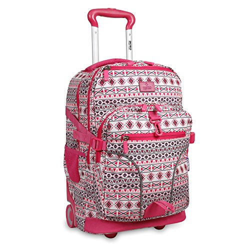 J World New York Lunar Laptop Rolling Backpack, Skandi Pink, 19.5