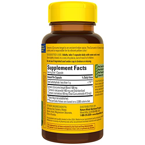 Nature Made Turmeric Curcumin 500 mg, Herbal Supplements, 60 Capsules - image 8
