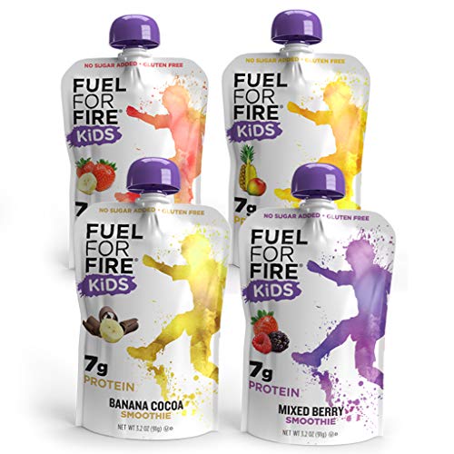 Fuel For Fire KIDS! Variety (12 Pack) Fruit & Protein Smoothie Squeeze Pouch