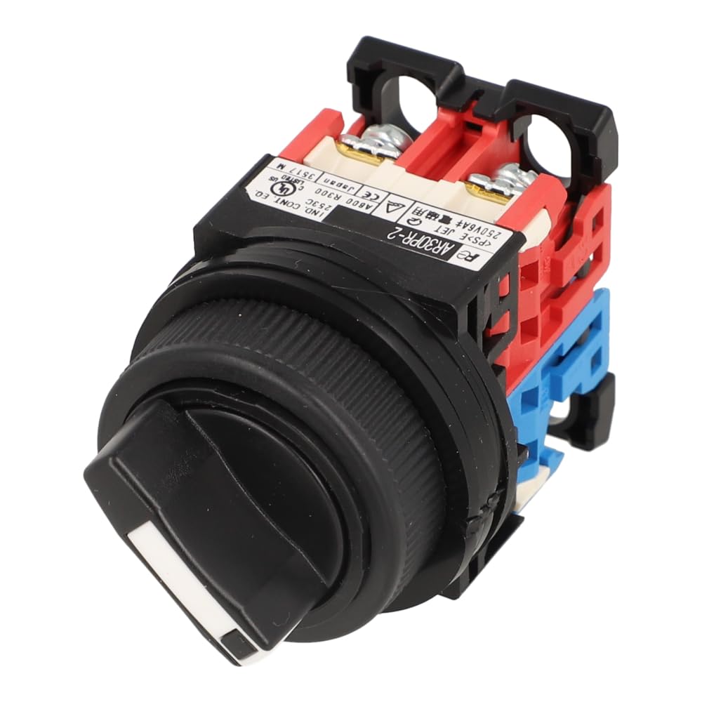 FUJI Electric AR30PR-211B KNOB, AR30 Series, SELECTOR Switch, Black, 1NO/1NC, MAINTAINED, 2 Position