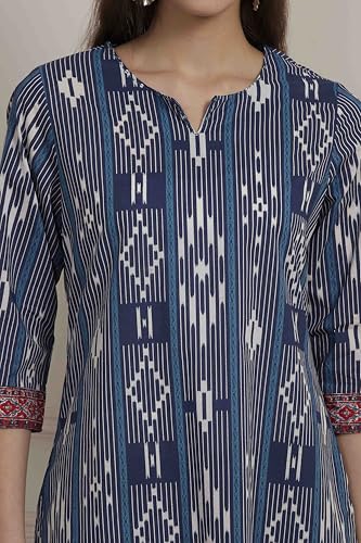 Image of BIBA Women Cotton Printed Straight Kurta