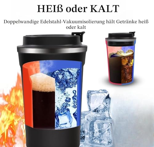 Gteller Edelstahl-Reisebecher, doppelwandig, isoliert, Vakuumbecher mit Deckel (Rosa, 482 ml) – Ansicht 4