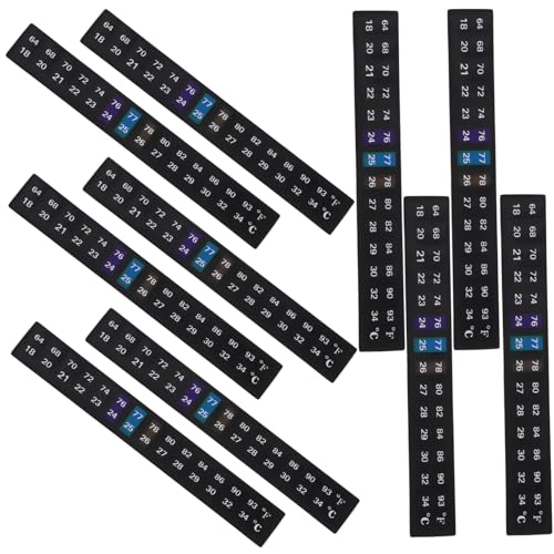 Mikikit 10pcs Aquarium Thermometer Sticker Self Adhesive Decal for Fish Tank Color Changing Temperature Indicator for Brewing and