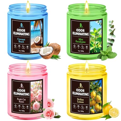 Sicilian Lemon Candles, 7oz Sicilian Lemon Scented Candle, Natural Soy Candles for Home Scented, Long Lasting with 50 Hour Burn Time, Gifts for Men Women
