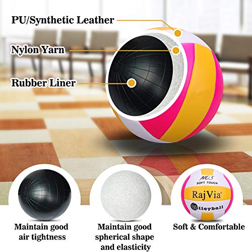 image for Rajvia Soft Touch Beach Volleyball,Official Size 5 Indoor Outdoor Voll