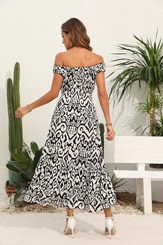 Image of OSTOO Women's 2026 Summer Boho Floral Print Tiered Casual Flowy Long Maxi Dress