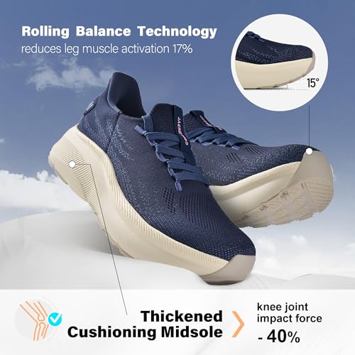 Image of JACKSHIBO Slip in Women Hands Free Shoes Wide Toe Box Arch Support Sneakers | Slip on, Plantar Fasciitis Orthopedic, Metatarsal Pads, Thick Cushion Zero Drop Sole, Walking Athletic Tennis Gym Workout
