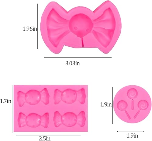 Miniatura 2 de 3 moldes para fondant de piruletas, moldes de decoración de pasteles en forma de caramelo para hornear cupcakes, para pudín, muffins de sartén,