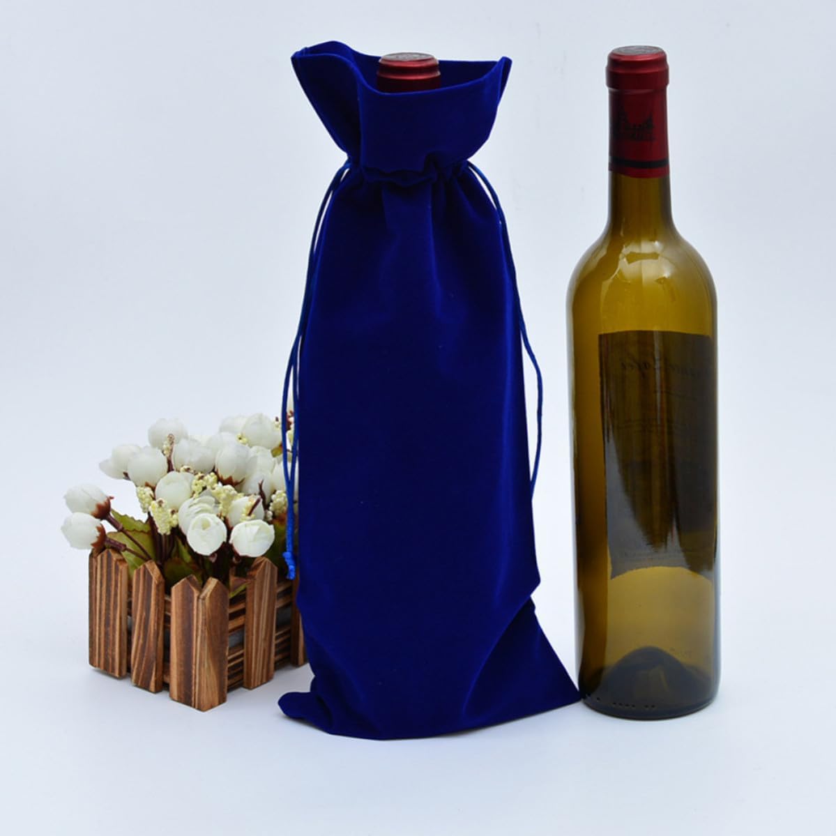 Flannelette Wine Bottle Covers 4pcs Drawstring Festive Xmas Gift Bags image 4
