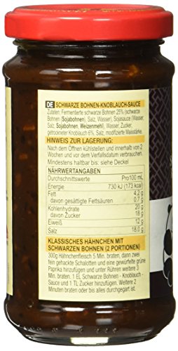 Lee Kum Kee Schwarze Bohnen Knoblauch Sauce (aus China, würzig, ohne Glutamat, ohne Konservierungsstoffe, ohne Farbstoffe) 1 x 165 ml