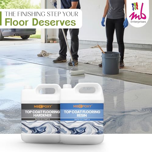 Image of Top Coat Flooring Resin 9kg | Self Leveling | Suitable for Concrete, Garage, Workshop, Countertop Basement Flooring | High Gloss, Smooth Finish, Bubble Free, UV, Heat & Water Resistant