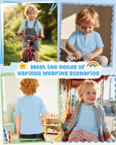 Image of Toddler Boys Cotton Henley T Shirts