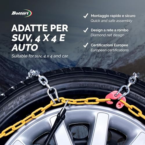 Bottari 68006: Schneeketten Master, 16 mm, Größe 245, ÖNORM, für SUVs, busse, transporter und wohnmobile