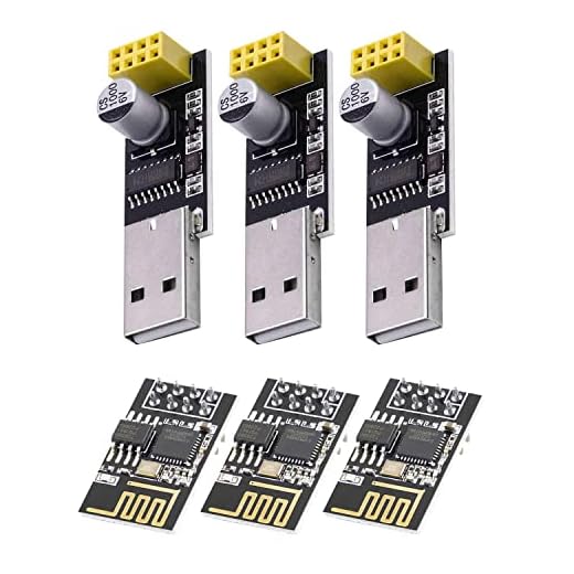 AZDelivery 3 x ESP-01S ESP8266 Modulo Wifi con Adattatore USB, compatibile con Arduino incluso un E-Book!