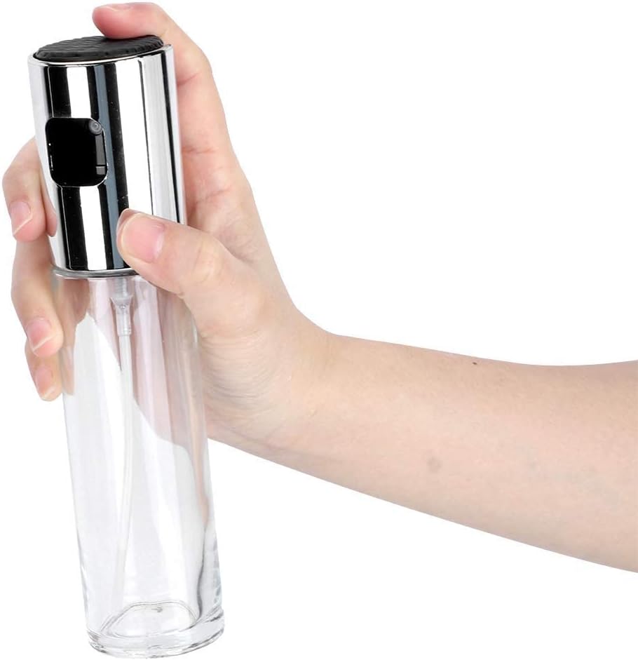 Dispensador de pulverizador de aceite Bomba de botella de spray de aceite de oliva de vidrio transparente Herramientas de cocina para barbacoa para utensilios de cocina domésticos (7.1x1.6in)