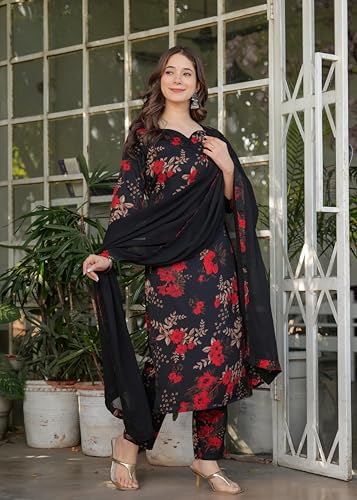 Twins Lady Black Floral Kurta Pant Set - Image 2