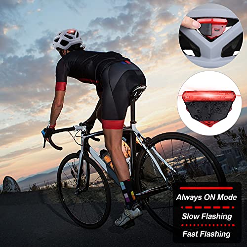 Zacro Adjustable MTB Bike Helmets - CE Certified Mountain Bike Helmet with Rechargeable Rear Light, Ultra Lightweight Hybrid Bike Helmet with Removable Sun Visor and Replacement Liner(54-63CM), Matte - Image 7