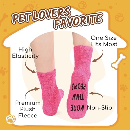 Image of HAPPYPOP Fuzzy Animal Gifts Women - Unique Cow Penguin Cat Goat Socks for Woman Teen Girls