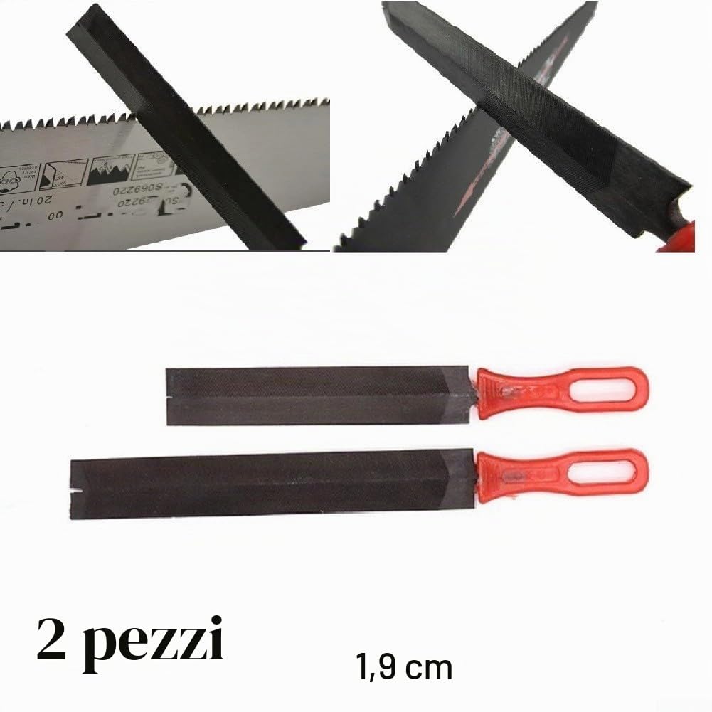 DAZZLEEX 2pcs Affilatura e raddrizzamento, 2 lime per sega a mano, rendono i denti di sega più affilati, manico in gomma morbida per una presa comoda(6inch+8inch)