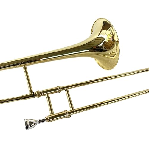 image for YoungMonic Bb Tenor Slide Trombone B Flat Gold Brass Plated Trombone f