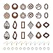 Bestewelry 144pcs Wooden Dangle Earring Making Kit 12 Pairs Natural Walnut Wood Geometric Earrings Making Starter Kit with Brass Earring Hooks Jump Rings for Women Jewelry Making