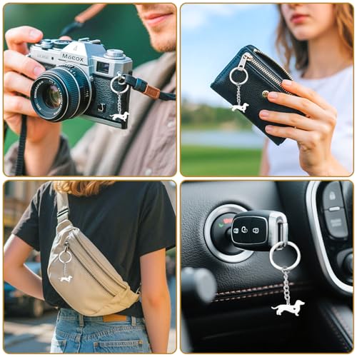 Tranbath Entzückender Schlüsselanhänger Mit Niedlichem Dackel-Design Aus Edelstahl, Personalisiertes Geschenk Und Geburtstagsgeschenk Für Frauen, Guter Freundinnen, Tolle Wahl Für Mütter Und Kollegen