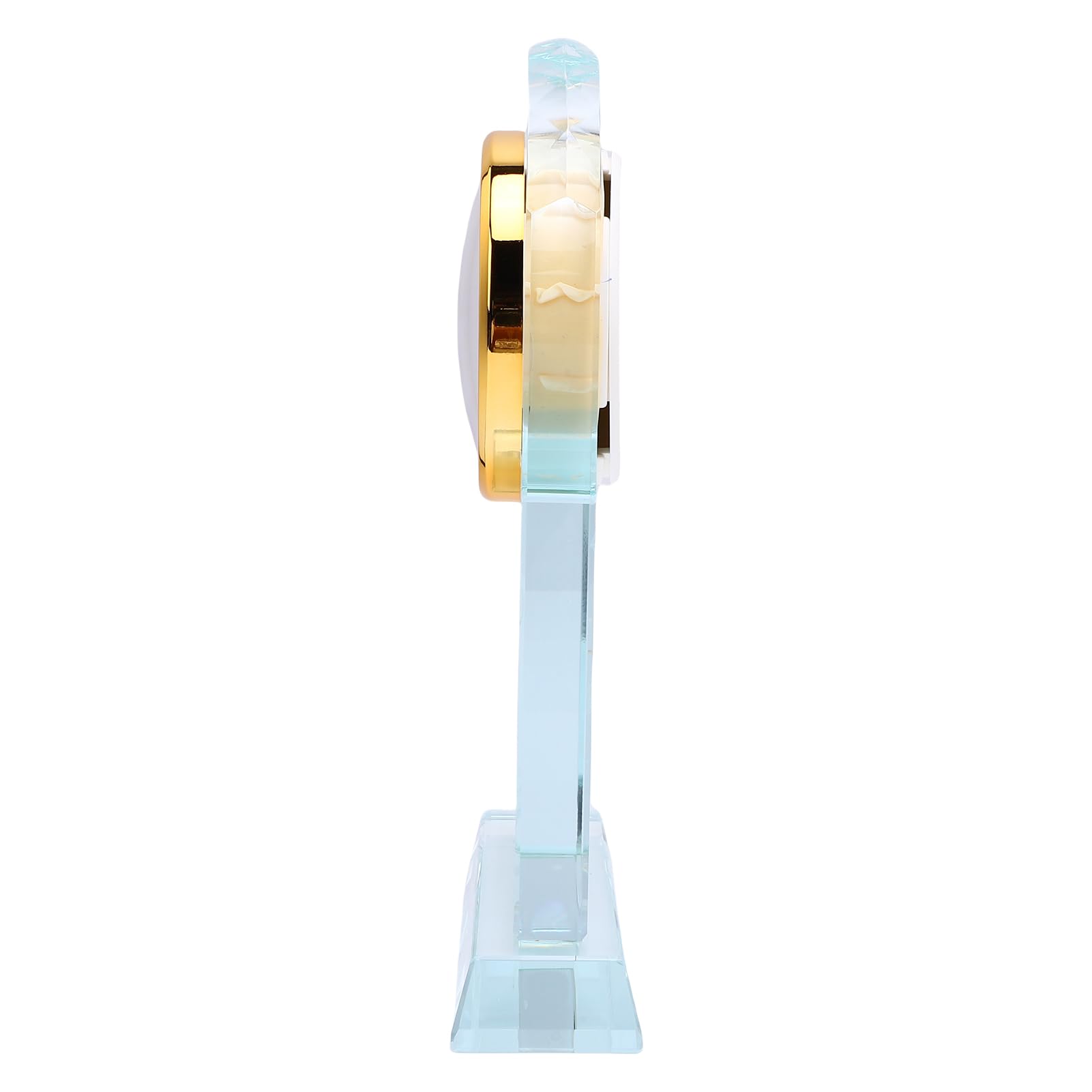 Reloj de cristal moderno grabado en 3D, reloj de mesa decorativo para aniversario, boda, cumpleaños, decoración del hogar y la oficina